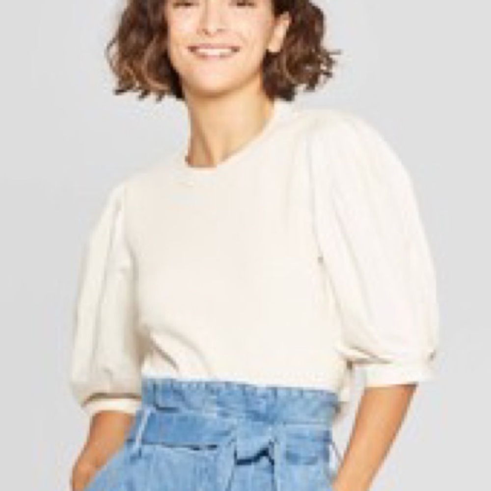 Who What Wear Multi-Media Puff Sleeve T Shirt